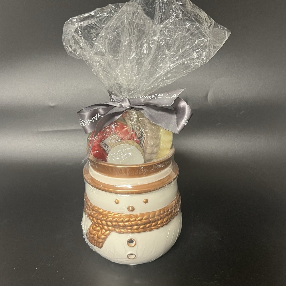 NEW Yankee Candle Sealed Snowman Tart Burner-Holiday Scented Tarts Included